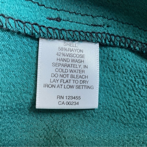 Design Lab Lord & Taylor Dress Small Black/Green  Fringe Mini Oversized Y2K - Picture 8 of 8